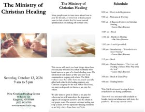 Ministry of Christian Healing Schedule